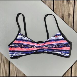 NWT Nike Swim Bikini Top Sz 14 Black Pink Aqua